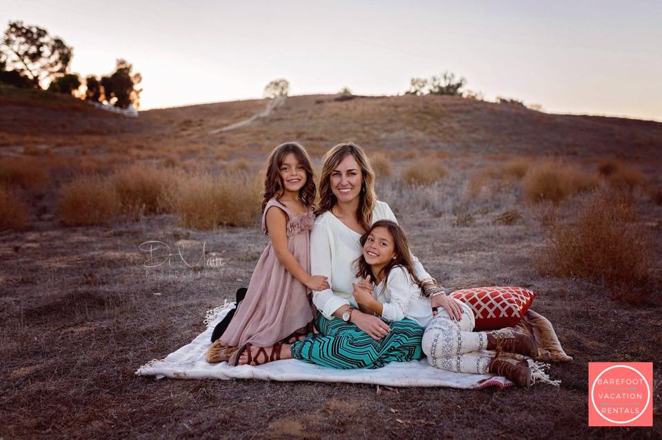 Jessica Abrego of Barefoot vacations temecula vacation rentals with her daughters