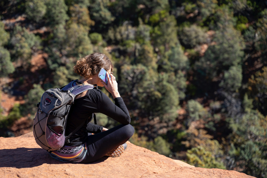 sara alper working from the sedona arizona trails