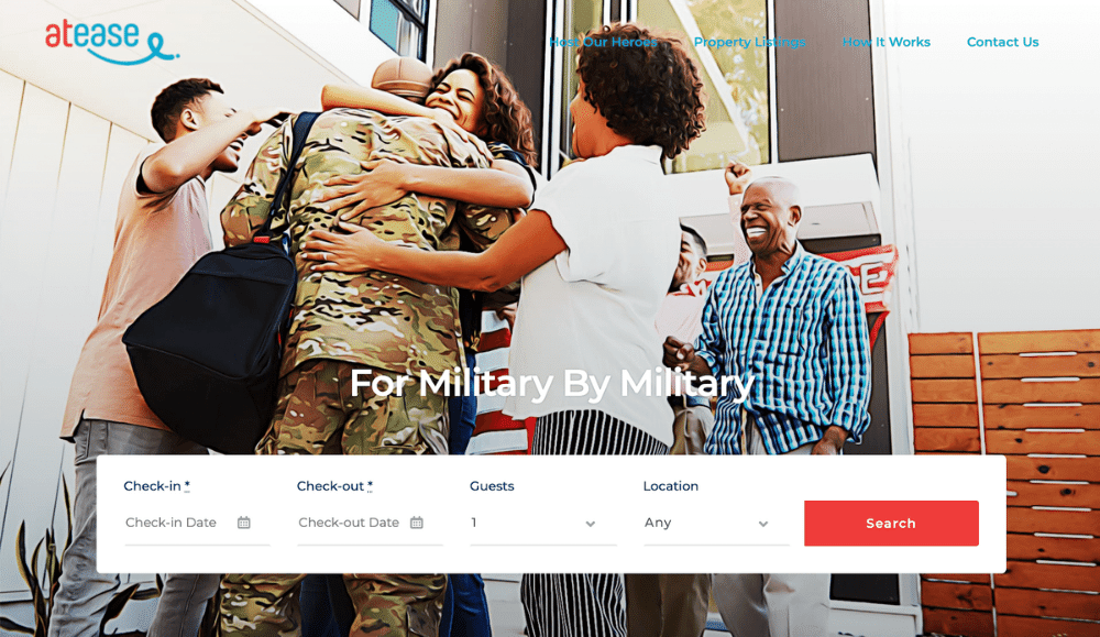 At Ease Website - military travel in short-term rentals