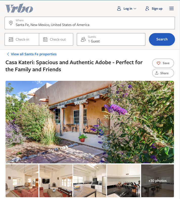 Casa Kateri, a vacation rental in Santa Fe, New Mexico, owned by Fran Maier