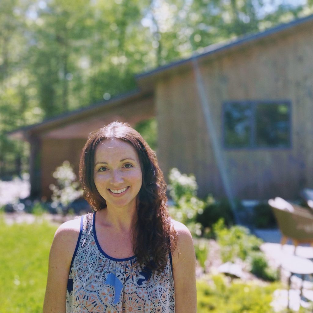 Julie Marks outside her homestead near Burlington, Vermont