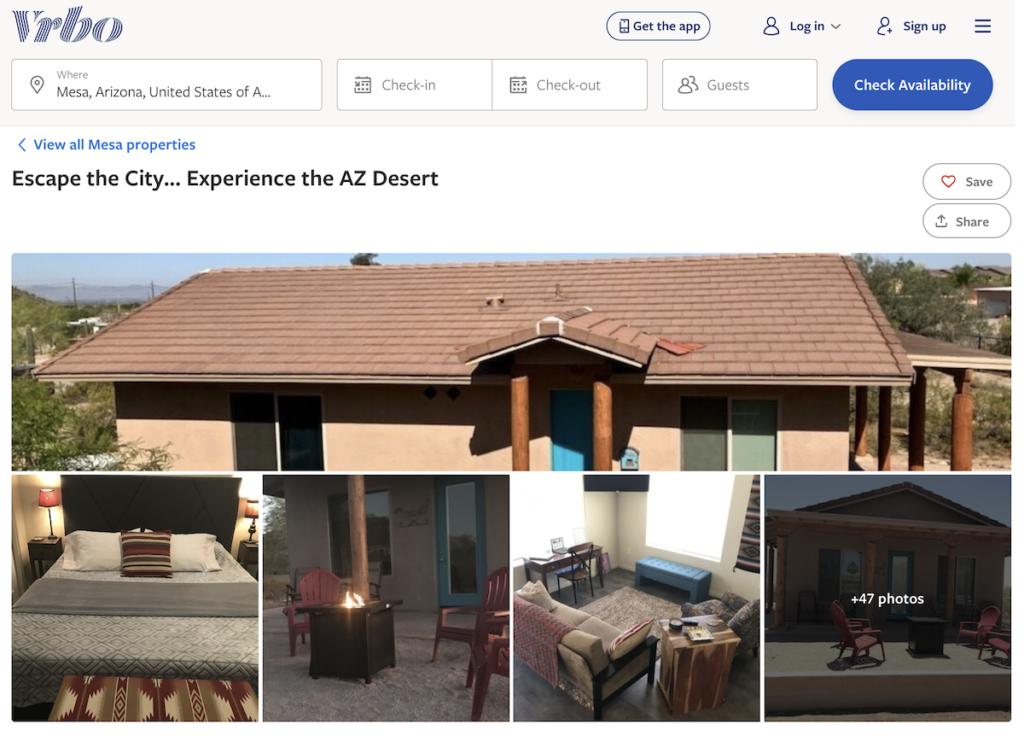 Casa de Curry listing on Vrbo.com - a guest house short-term rental in Mesa, AZ