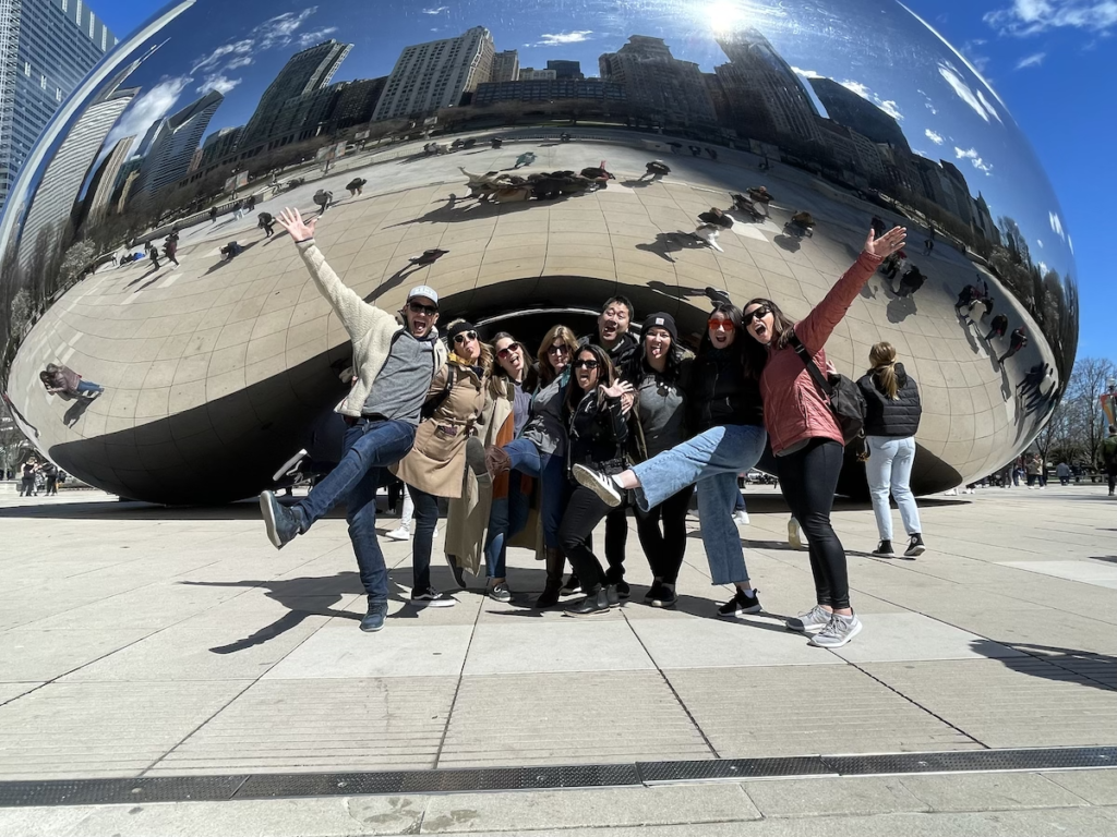 Team Rent Responsibly at Cloud Gate, "The Bean," in Chicago