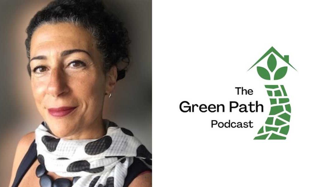 Deborah Labi and the logo for the The Green Path Podcast for vacation rentals