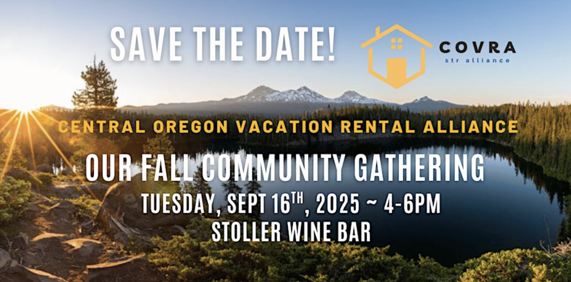 Central Oregon Vacation Rental Alliance (COVRA) Event Banner