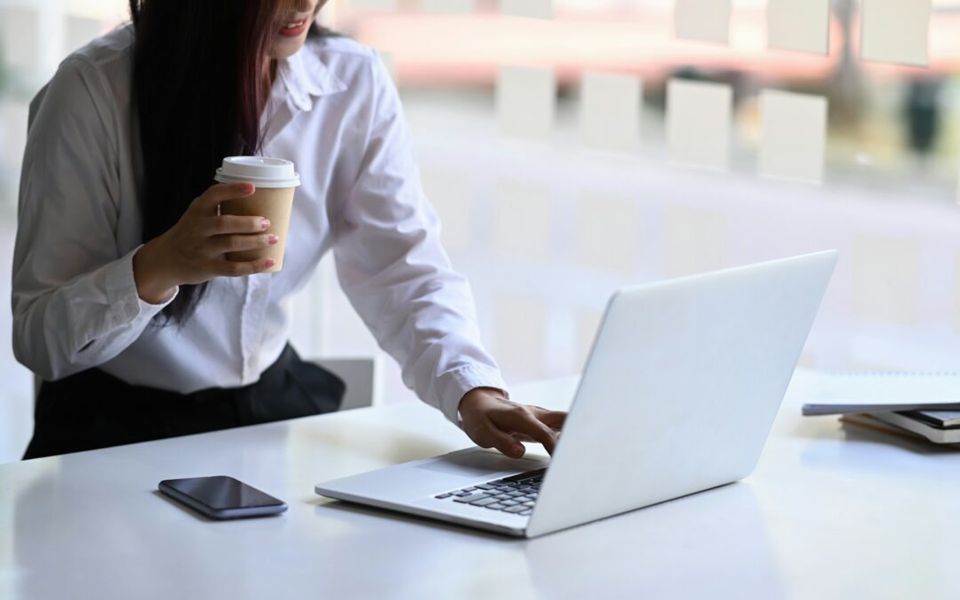 Woman working remotely